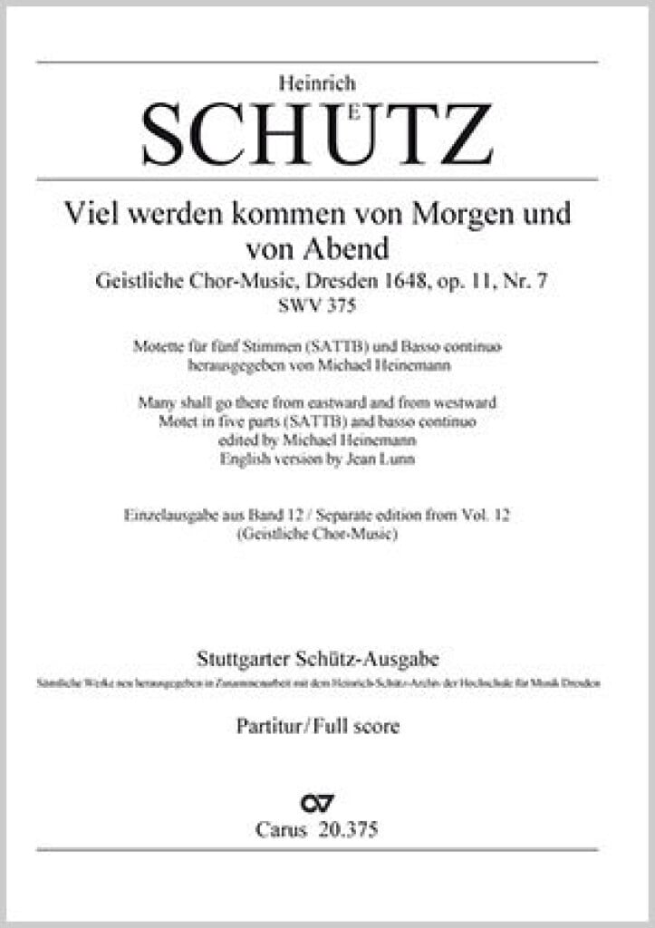 Viel werden kommen von Morgen und von Abend